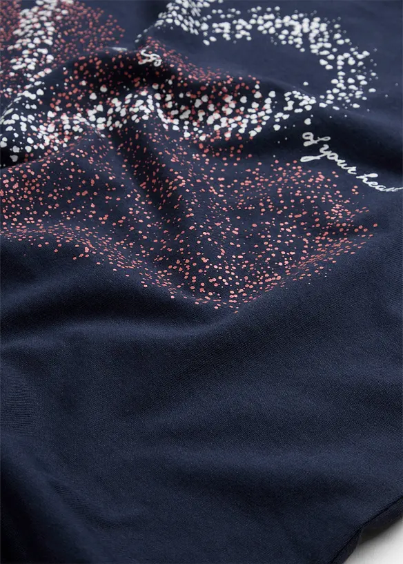 Topp i &oslash;kologisk bomull med hjerteprint, bonprix