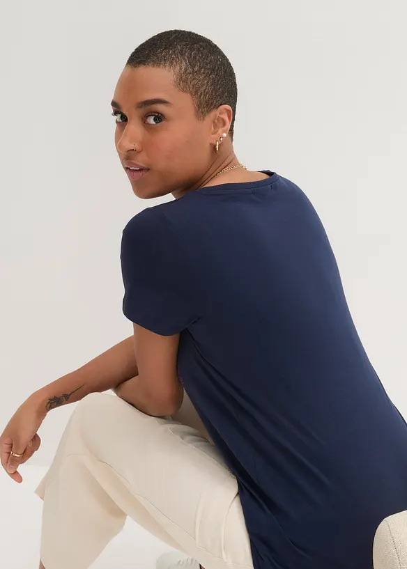 Topp i &oslash;kologisk bomull med hjerteprint, bonprix