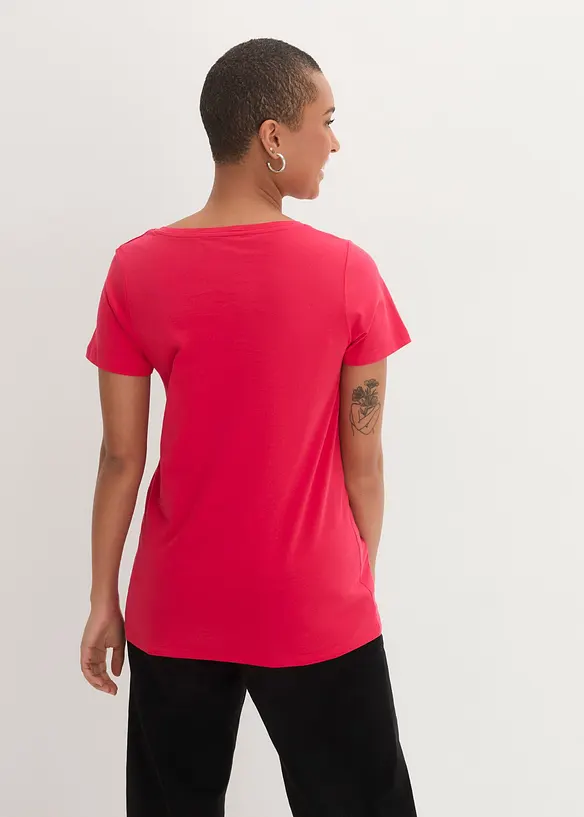 Topp i &oslash;kologisk bomull med hjerteprint, bonprix