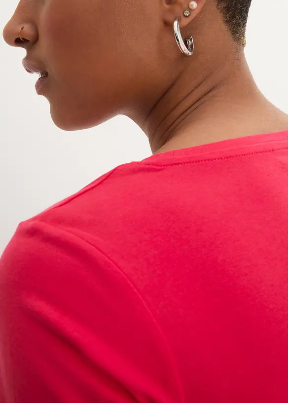 Topp i &oslash;kologisk bomull med hjerteprint, bonprix