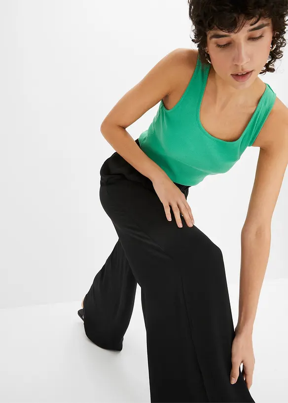 Lett palazzobukse med High Waist-komfortlinning, lang, bonprix