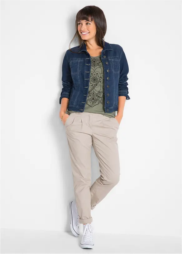 Topp i flammegarn, kort arm, bonprix