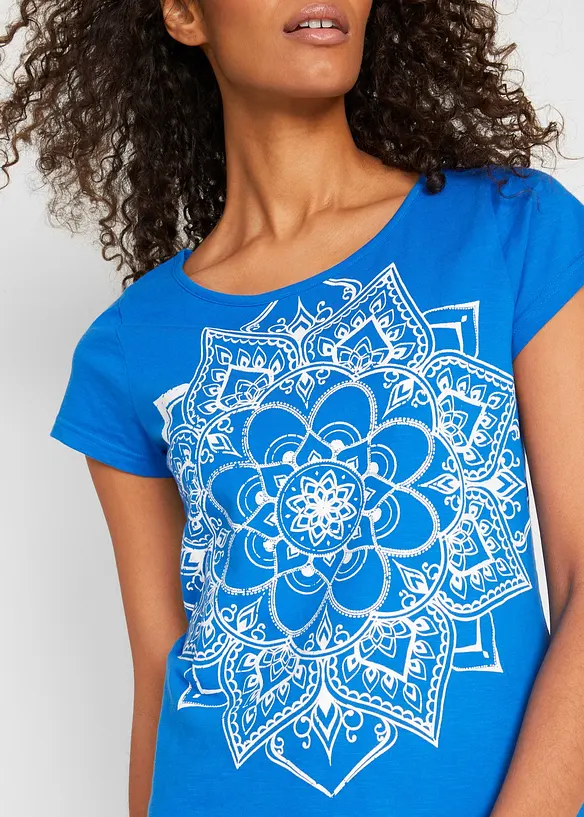 Topp i flammegarn, kort arm, bonprix