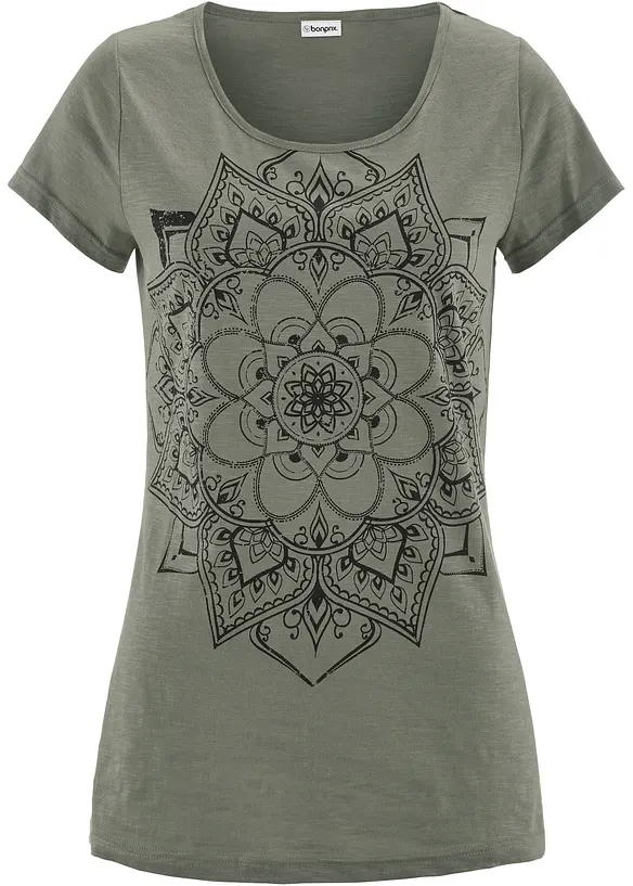 Topp i flammegarn, kort arm, bonprix