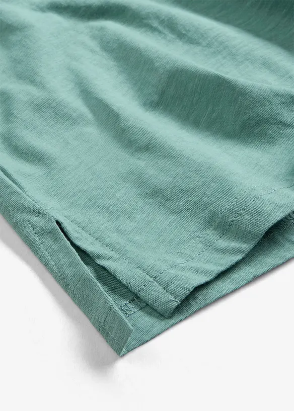 Topp i 100% &oslash;kologisk bomull med knappestolpe, bonprix