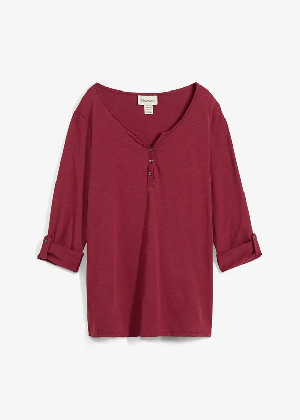 Topp i 100% &oslash;kologisk bomull med knappestolpe, bonprix