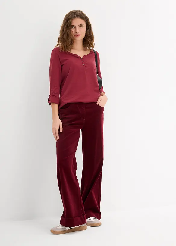 Topp i 100% &oslash;kologisk bomull med knappestolpe, bonprix