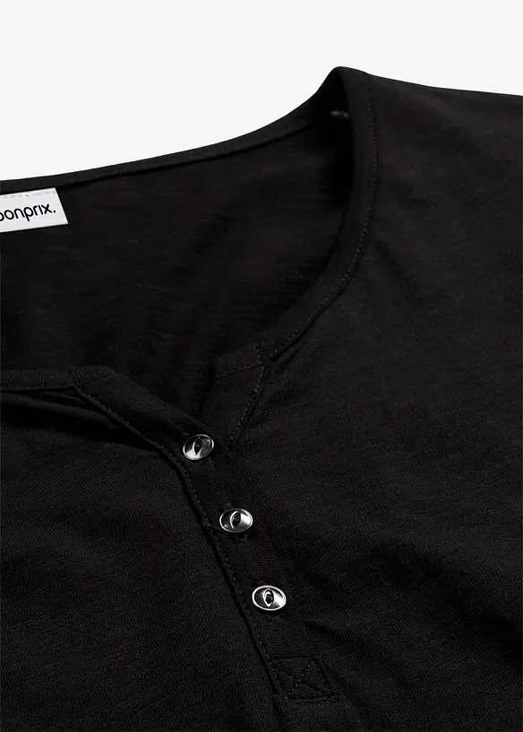 Topp i 100% &oslash;kologisk bomull med knappestolpe, bonprix