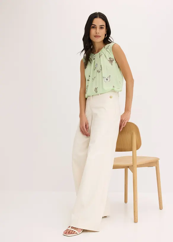 Ermel&oslash;s bluse i lett viskose, bonprix