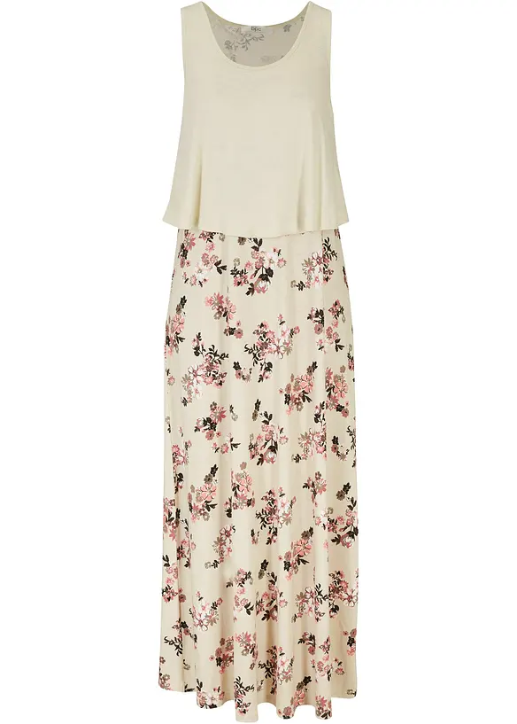 Maxikjole i lett viskosejersey, bonprix