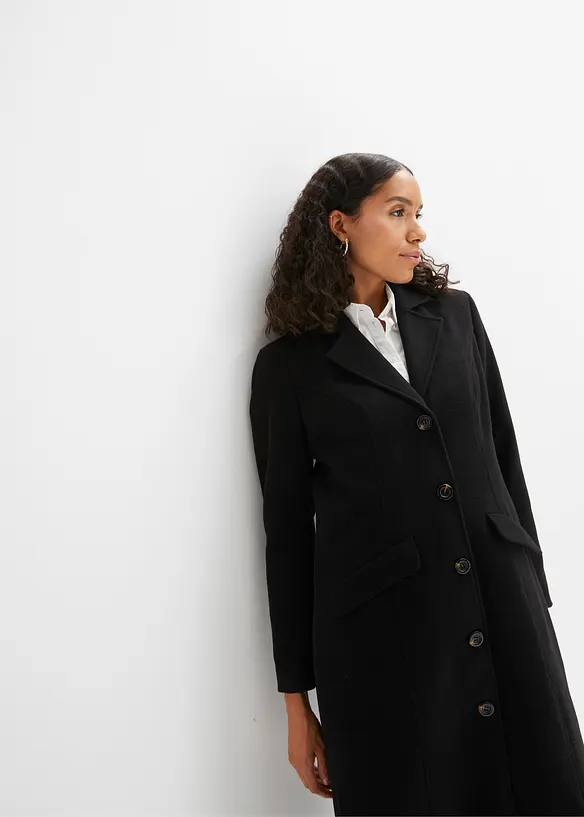 K&aring;pe i ull-look og maxi-lengde, bonprix