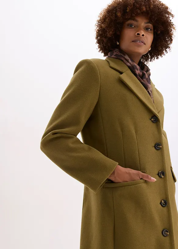 K&aring;pe i ull-look og maxi-lengde, bonprix