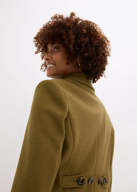 K&aring;pe i ull-look og maxi-lengde, bonprix