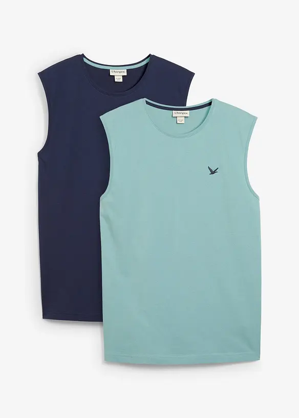 Singlet i 100% &oslash;kologisk bomull (2-pack), bonprix