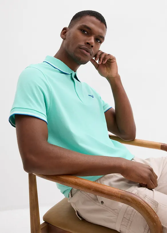 Pik&eacute;-poloskjorte i 100% &oslash;kologisk bomull, bonprix
