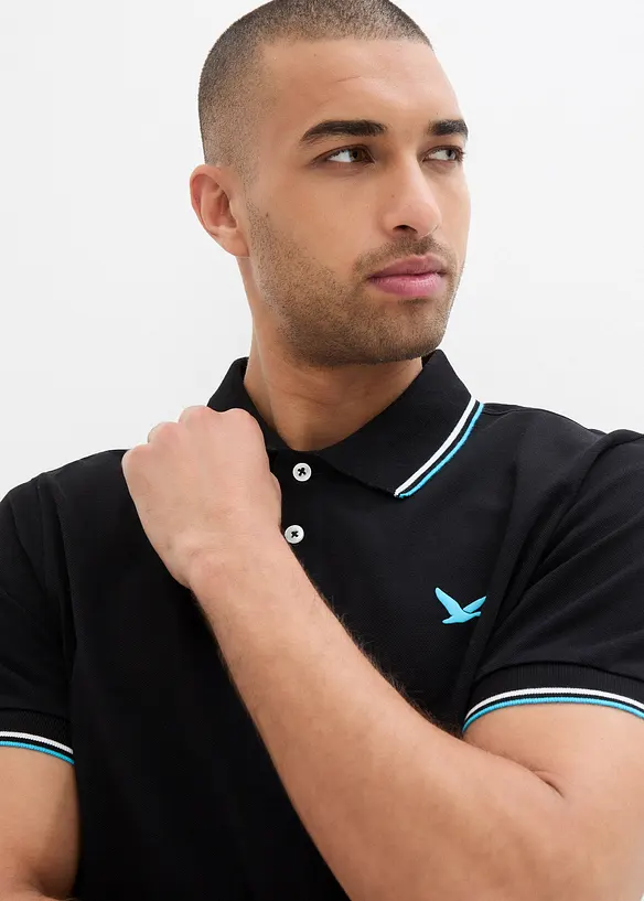 Pik&eacute;-poloskjorte i 100% &oslash;kologisk bomull, bonprix