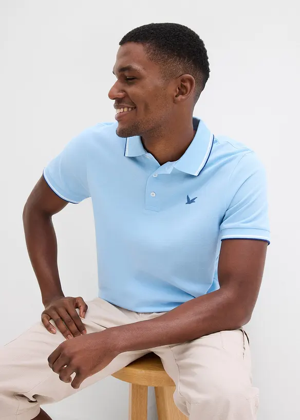 Pik&eacute;-poloskjorte i 100% &oslash;kologisk bomull, bonprix