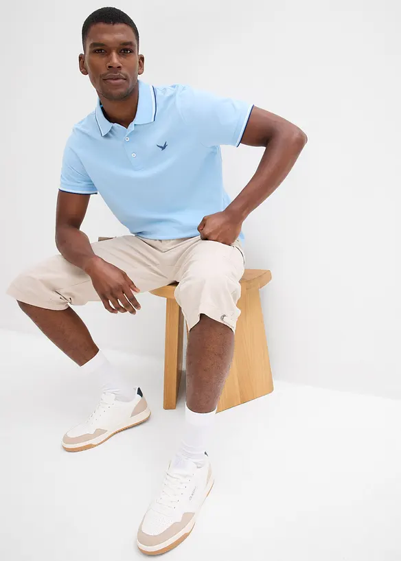 Pik&eacute;-poloskjorte i 100% &oslash;kologisk bomull, bonprix