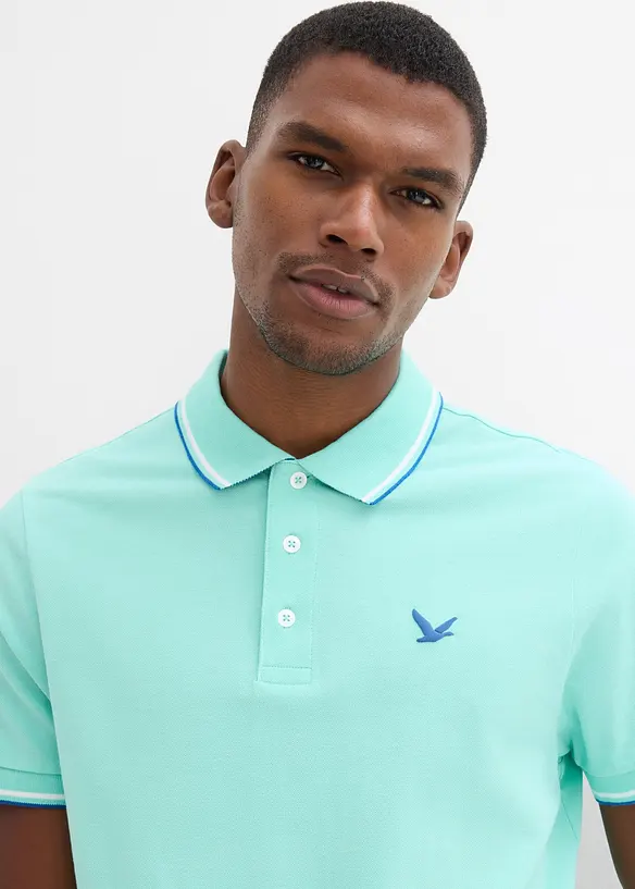 Pik&eacute;-poloskjorte i 100% &oslash;kologisk bomull, bonprix