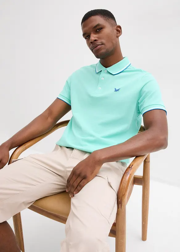 Pik&eacute;-poloskjorte i 100% &oslash;kologisk bomull, bonprix