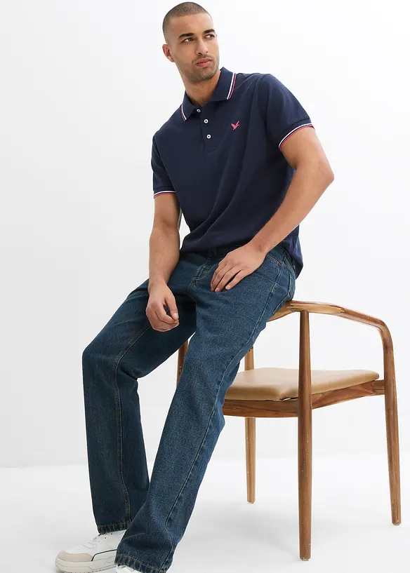 Pik&eacute;-poloskjorte i 100% &oslash;kologisk bomull, bonprix