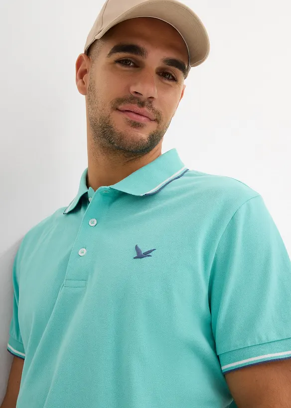 Pik&eacute;-poloskjorte i 100% &oslash;kologisk bomull, bonprix