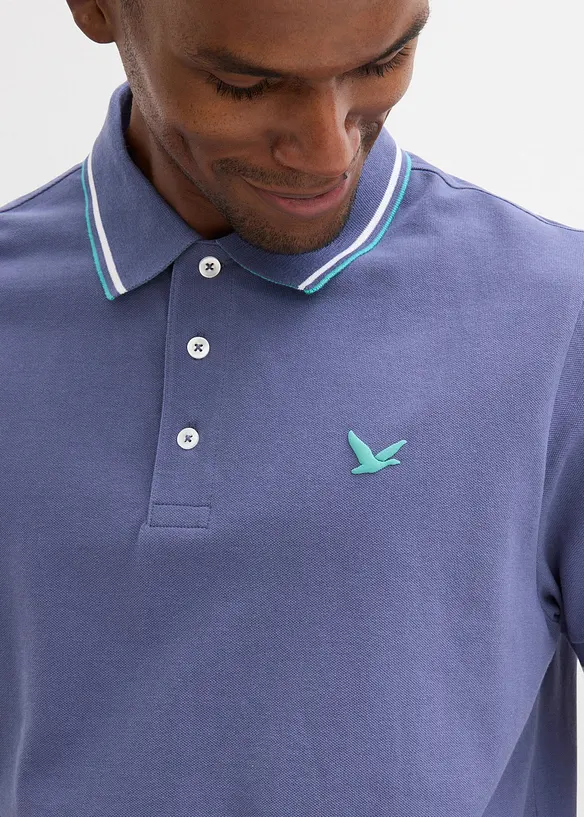 Pik&eacute;-poloskjorte i 100% &oslash;kologisk bomull, bonprix