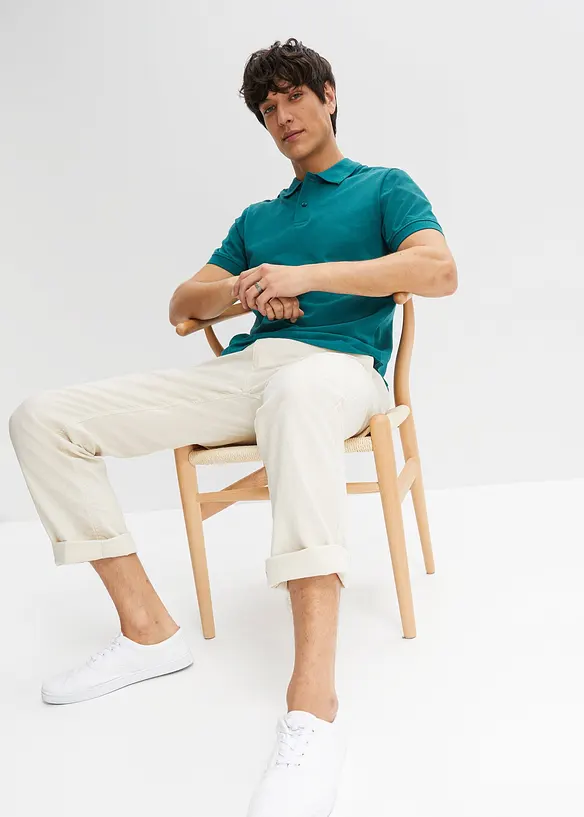 Pik&eacute;-poloskjorte i 100% &oslash;kologisk bomull, bonprix