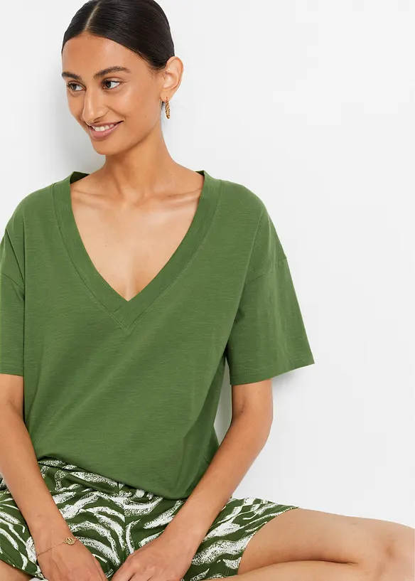 Oversized topp av ren &oslash;kologisk bomull, bonprix