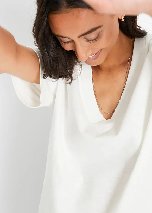 Oversized topp av ren &oslash;kologisk bomull, bonprix