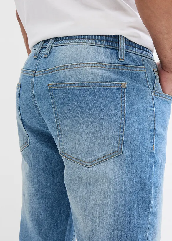 Regular Fit-jeans i lett denim med stretch og elastisk linning, Straight (2-pack), bonprix