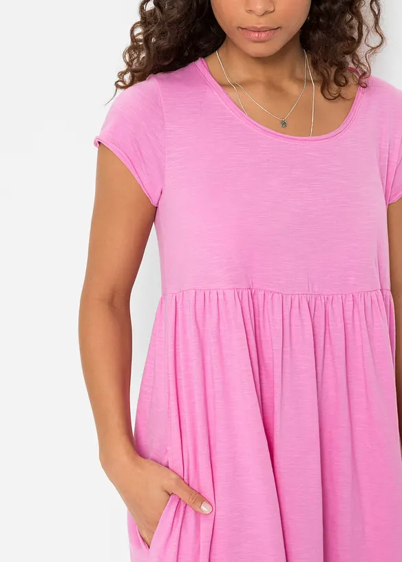 Trikotkjole i &oslash;kologisk bomull, bonprix