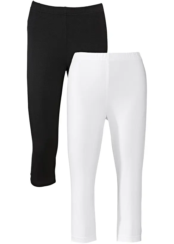 Capri-leggings i smal modell (2-pack), bonprix