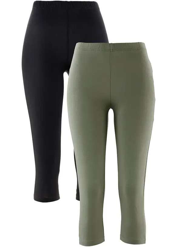 Capri-leggings i smal modell (2-pack), bonprix