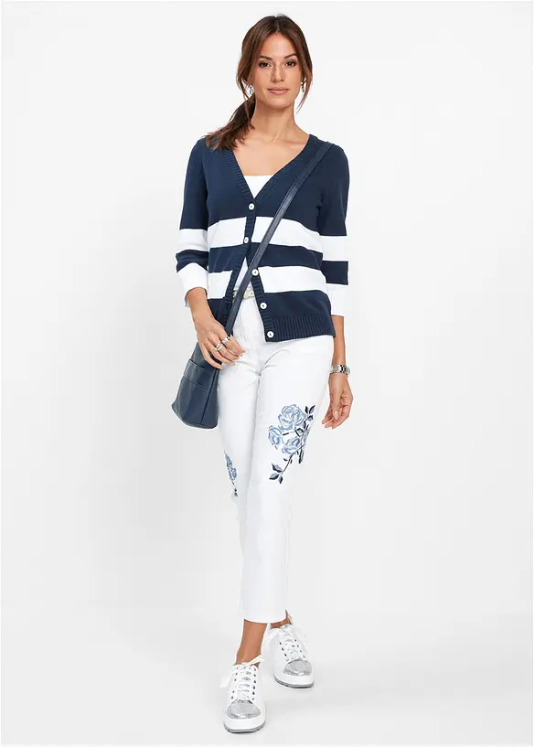 Cardigan med striper, bonprix