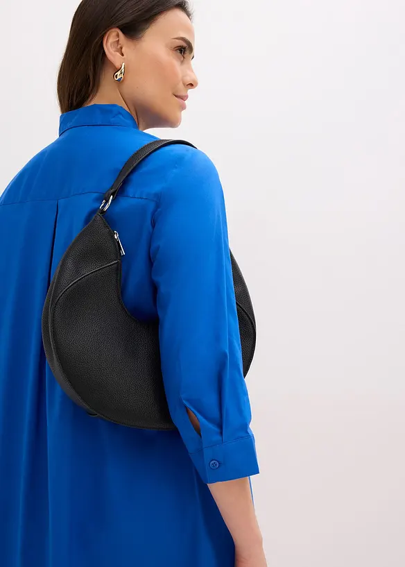 Skjortekjole i strukturert poplin, bonprix