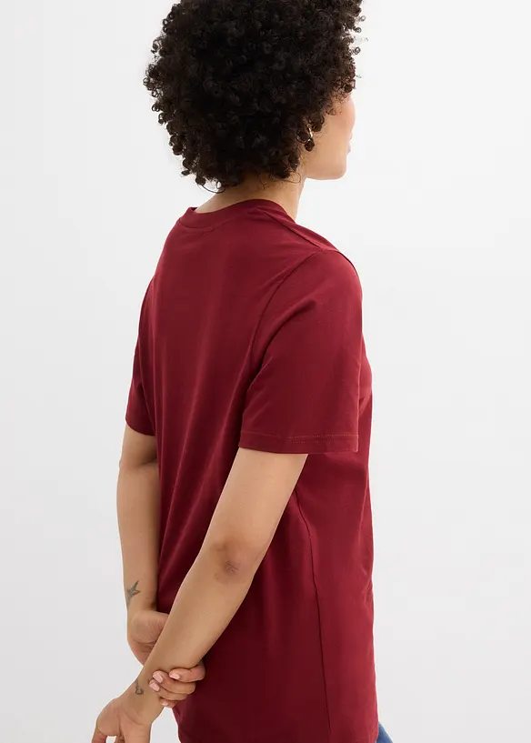 Vid, lang topp med V-hals, kortermet (5-pack), bonprix