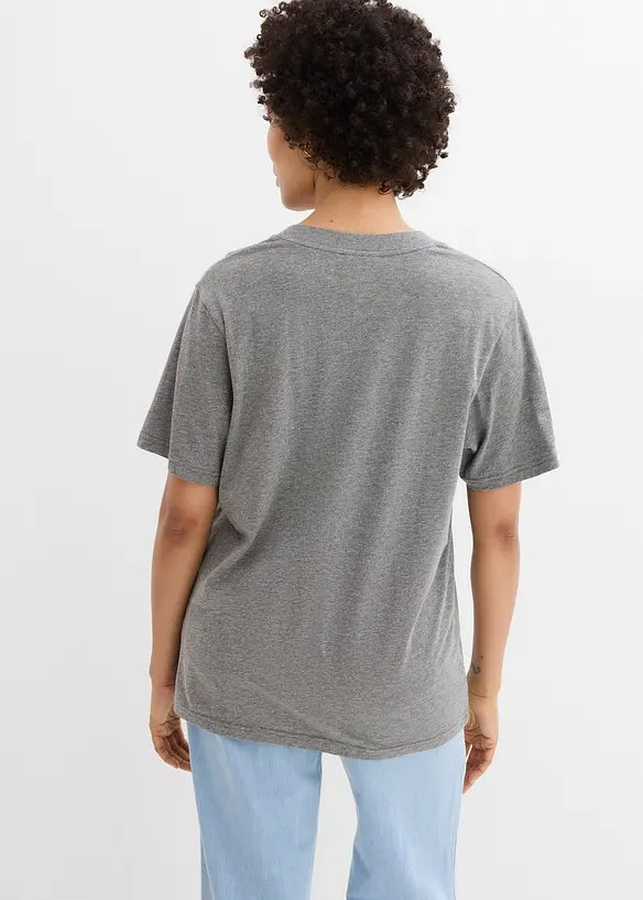 Vid, lang topp med V-hals, kortermet (5-pack), bonprix