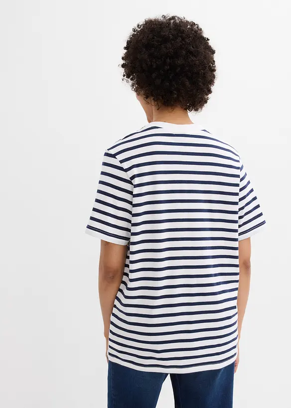 Vid, lang topp med V-hals, kortermet (5-pack), bonprix