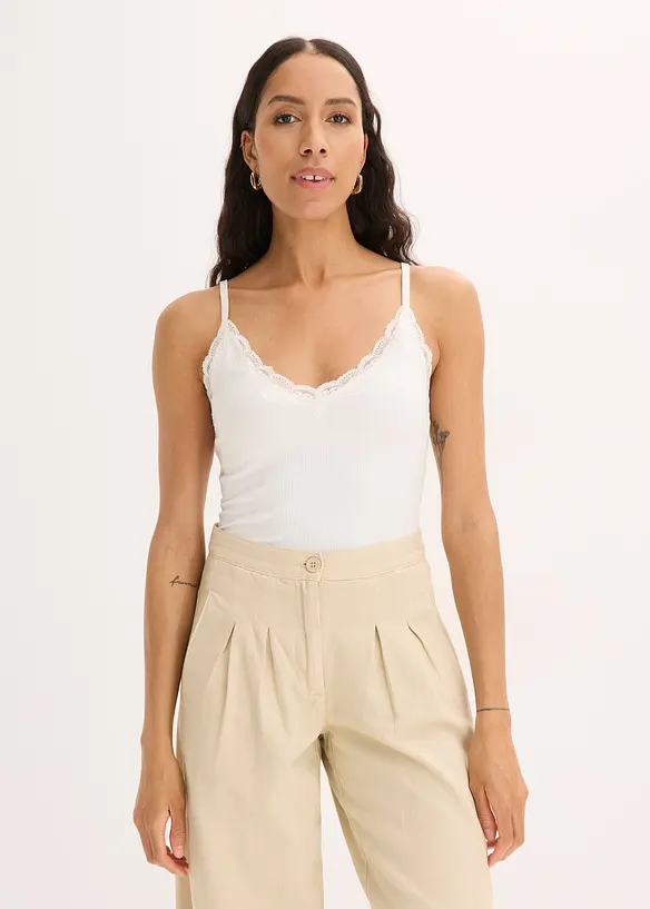 Ribbet topp i myk viskosemiks (2-pack), bonprix