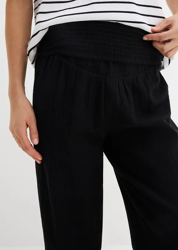 Mammabukse i 100% bomullsmusselin, bonprix