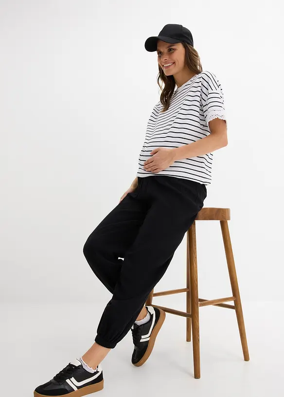 Mammabukse i 100% bomullsmusselin, bonprix