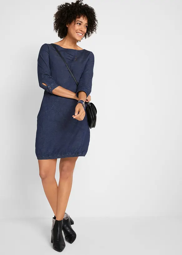 Kjole i stretchy denim, bonprix