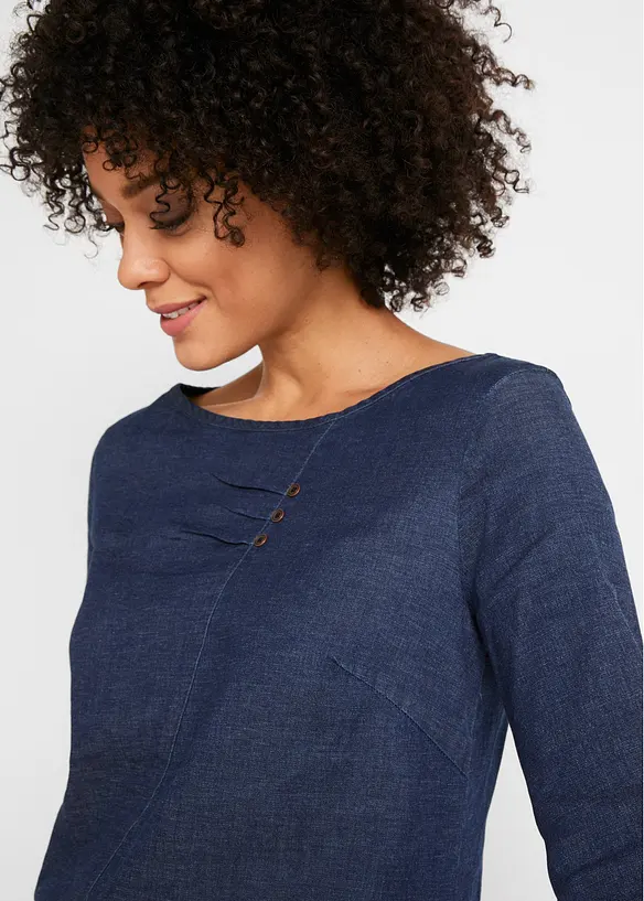 Kjole i stretchy denim, bonprix