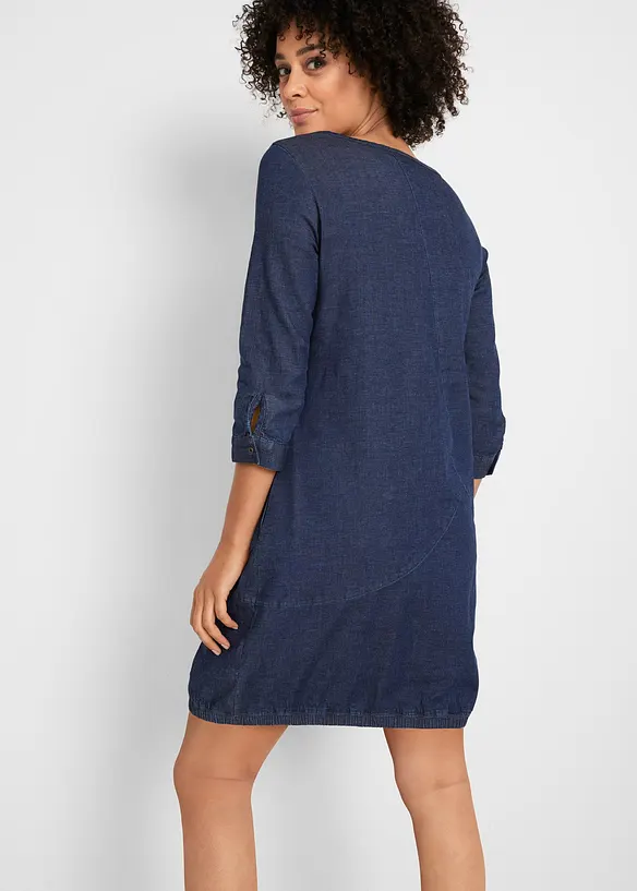 Kjole i stretchy denim, bonprix