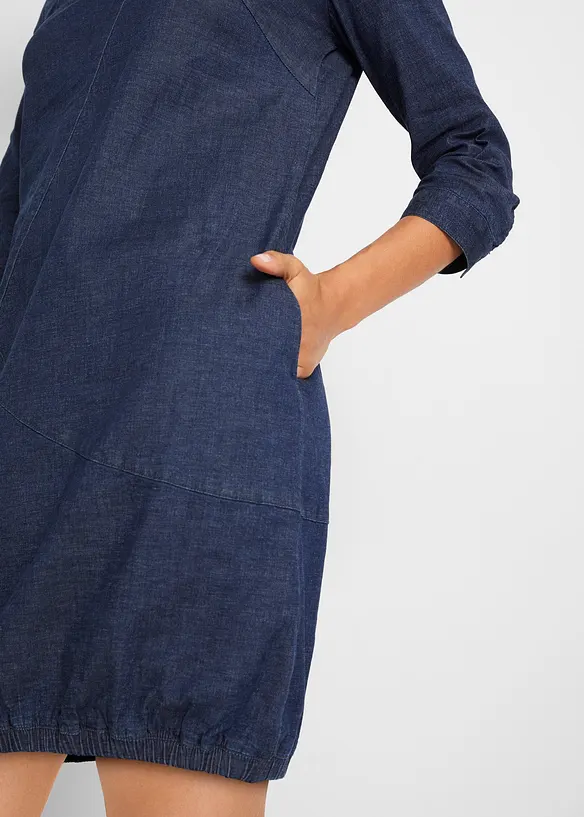 Kjole i stretchy denim, bonprix