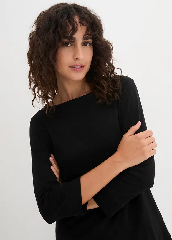 Langermet topp i 100% &oslash;kologisk bomull, bonprix