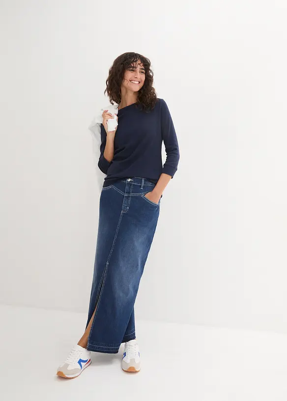 Langermet topp i 100% &oslash;kologisk bomull, bonprix