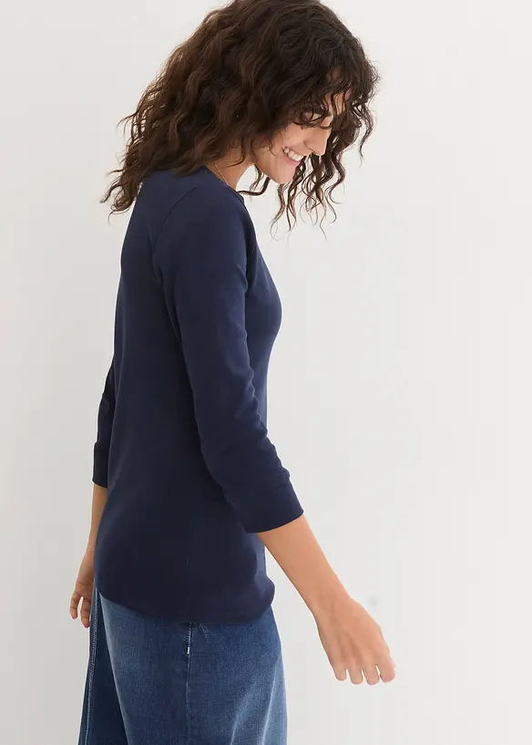 Langermet topp i 100% &oslash;kologisk bomull, bonprix