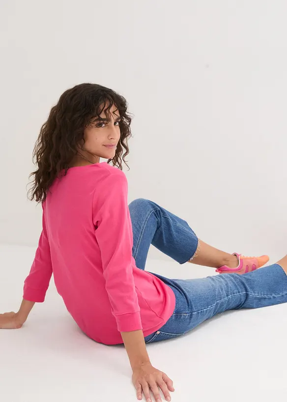 Langermet topp i 100% &oslash;kologisk bomull, bonprix